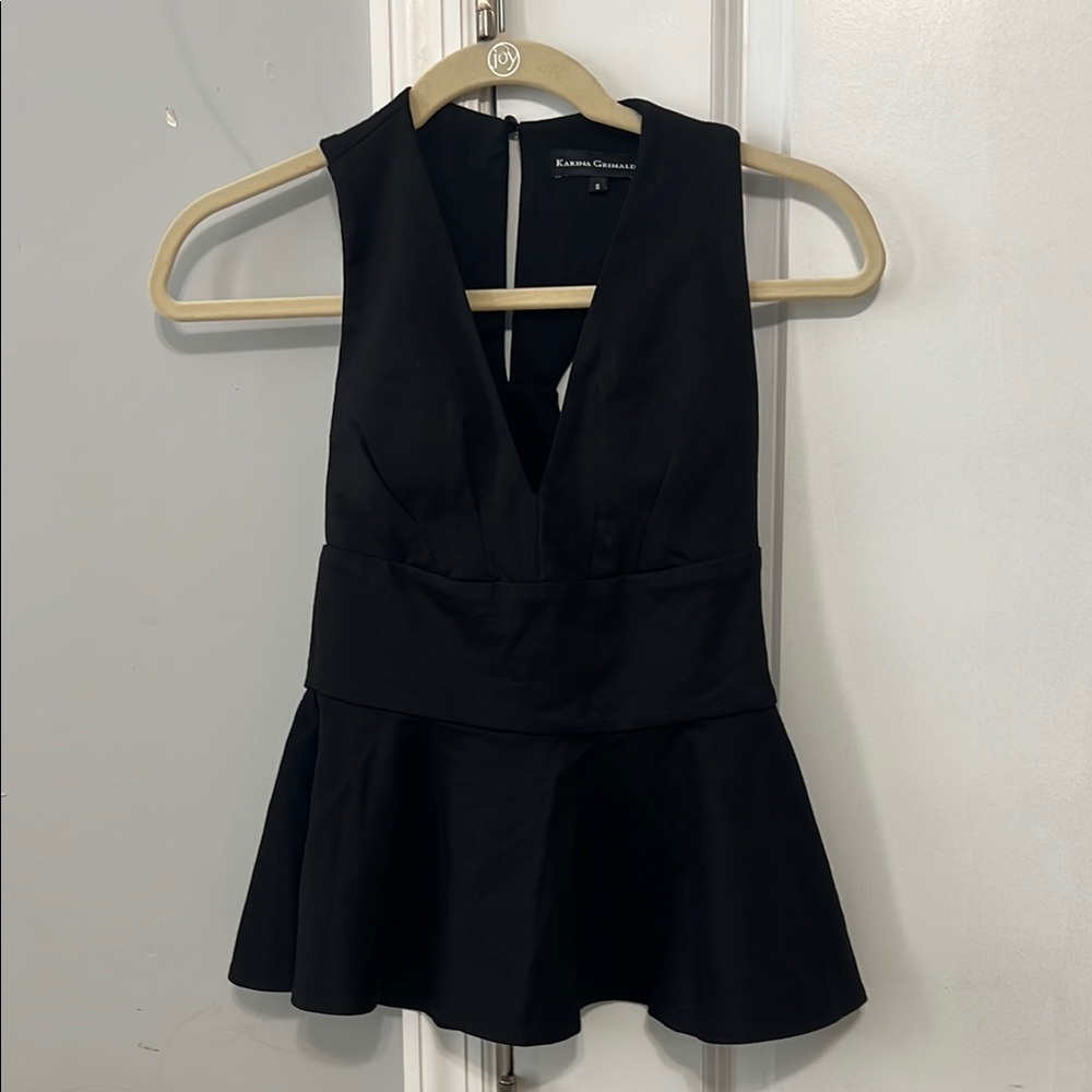 Karina Grimaldi Black Peplum Top